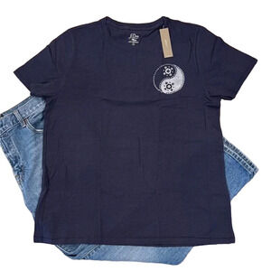 NWT J. Crew Navy Vintage Cotton Crew "A Lovely Contradiction" T-Shirt - SIZE S
